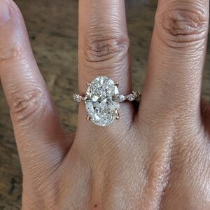 5.06 Carat E VVS2 Oval Lab Diamond Size 6